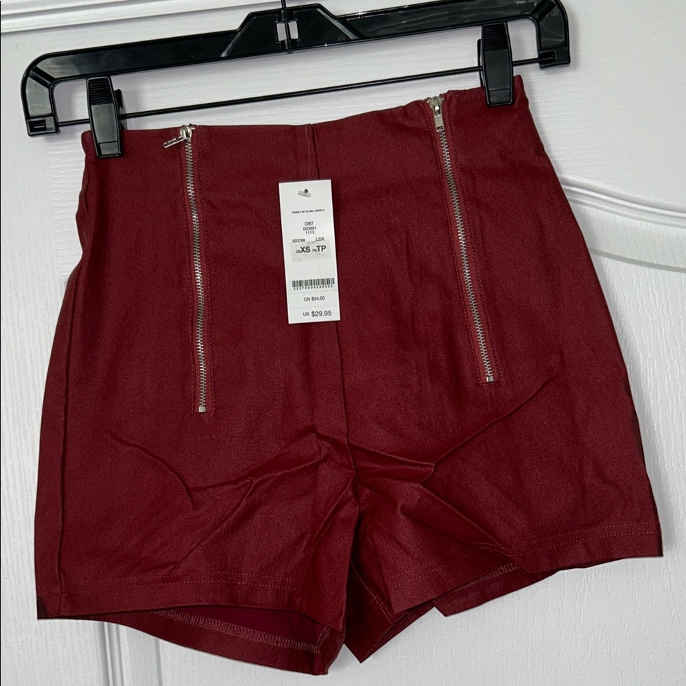 2B Bebe High Waist Burgundy Shorts